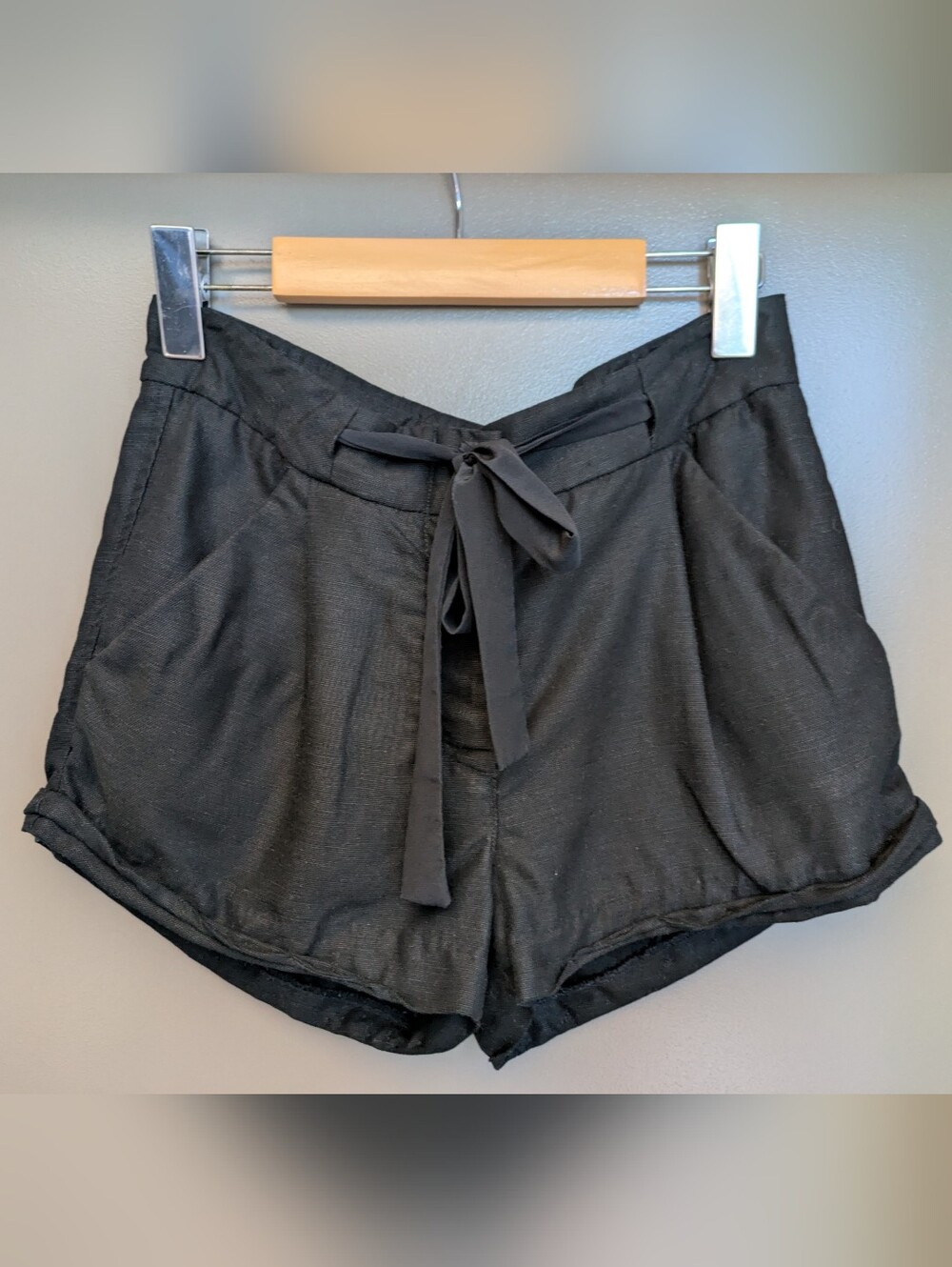 Wilfred Allegra Linen Blend Tie-Waist Shorts Black Size 0 High Rise Summer